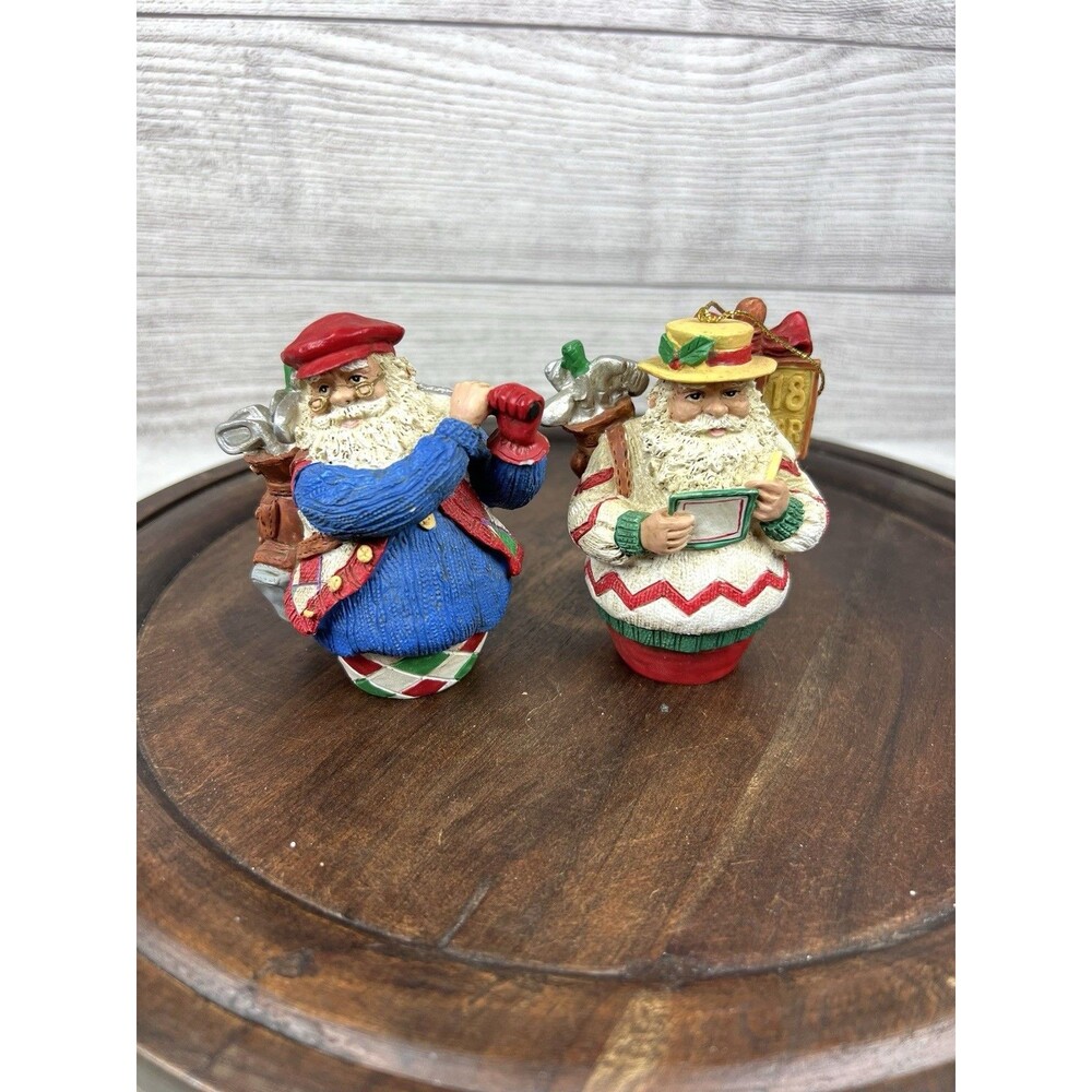 Vintage Santa Claus Christmas Golf Holidays Ornament & Figurine Retro 90s